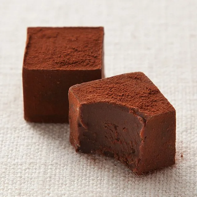 生チョコレートの内側の断面